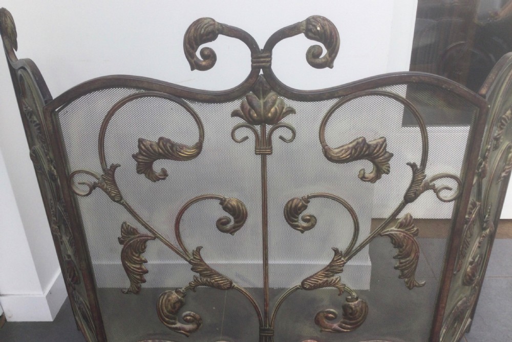 Vintage country house folding fire guard c1930 View V
