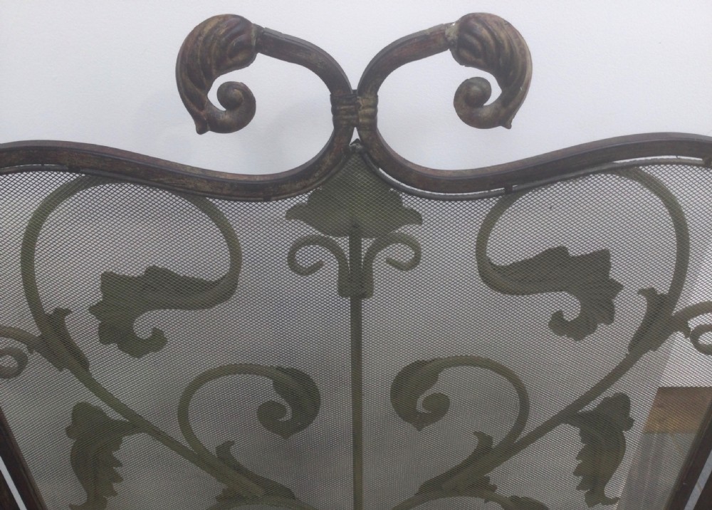 Vintage country house folding fire guard c1930 View IX