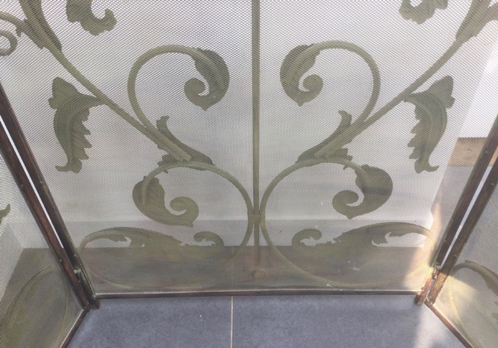Vintage country house folding fire guard c1930 View XI