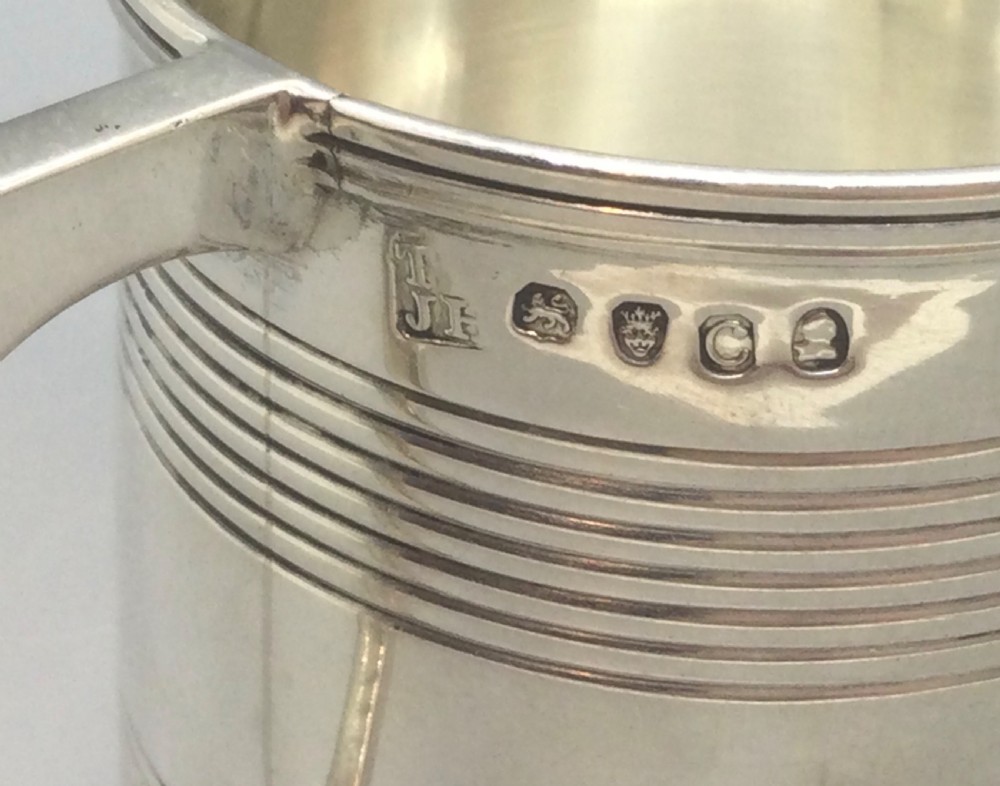 George III silver tankard christening mug London 1798 View V