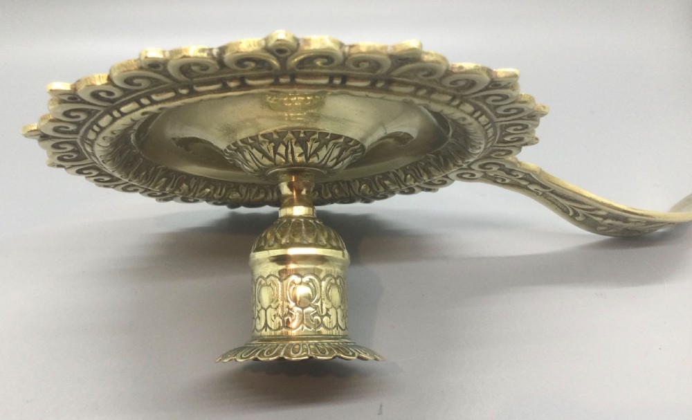 Late 19thC French brass candle holder c1880 View X