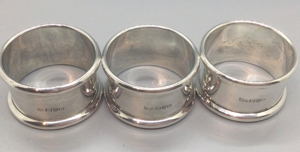 Edwardian set 6 silver napkin rings Chester 1905 View IX