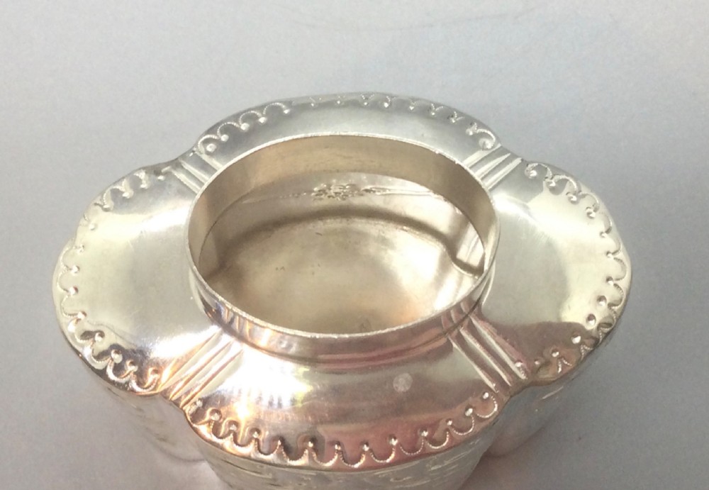 Edwardian silver tea caddy canister Sheffield 1904 View IX