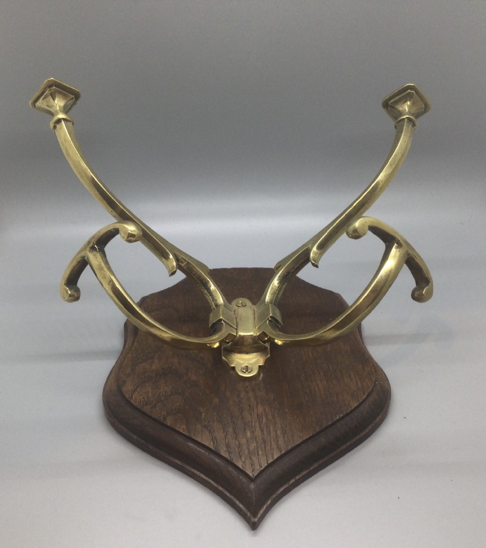 Victorian mounted brass coat hooks c1880