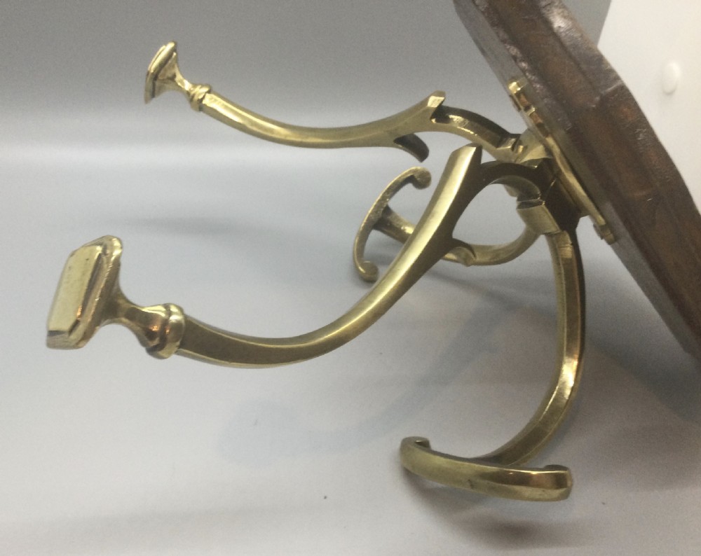 Victorian mounted brass coat hooks c1880 View VI