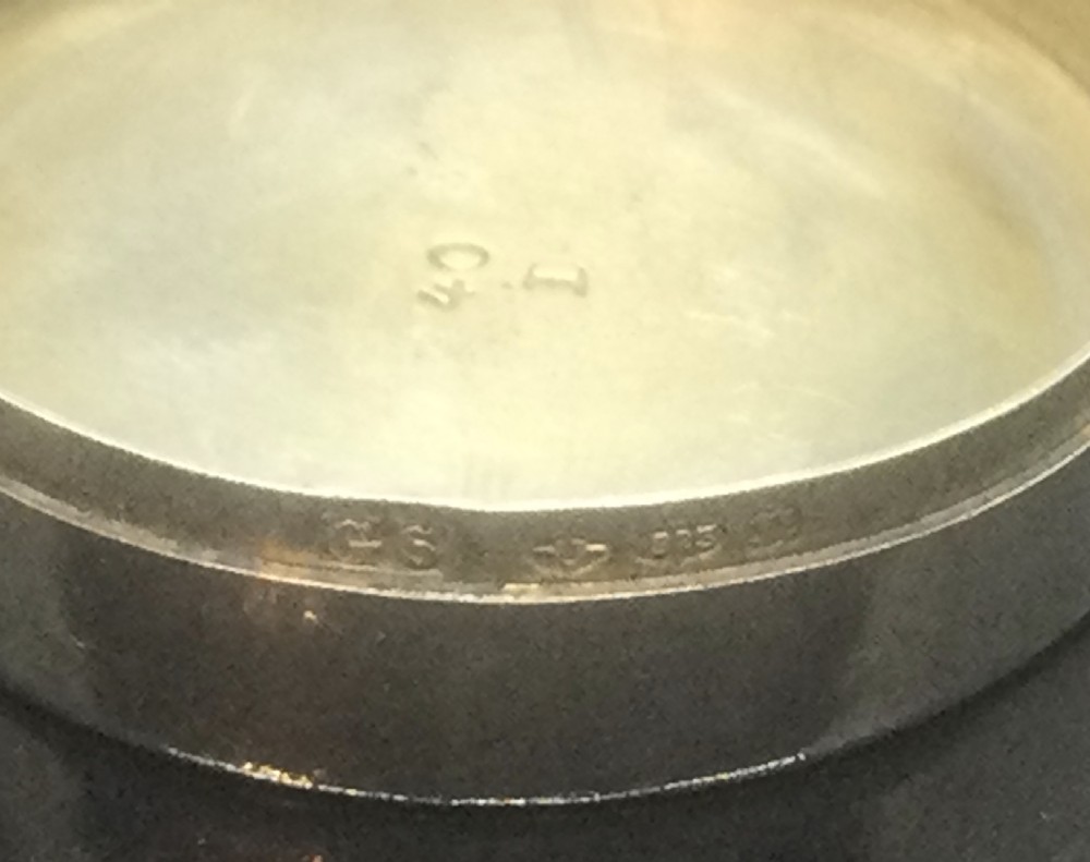 George V silver blue enamel pill box London 1928 View VII