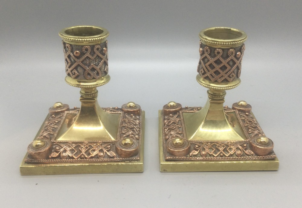 Victorian aesthetic brass copper candlestick c1870