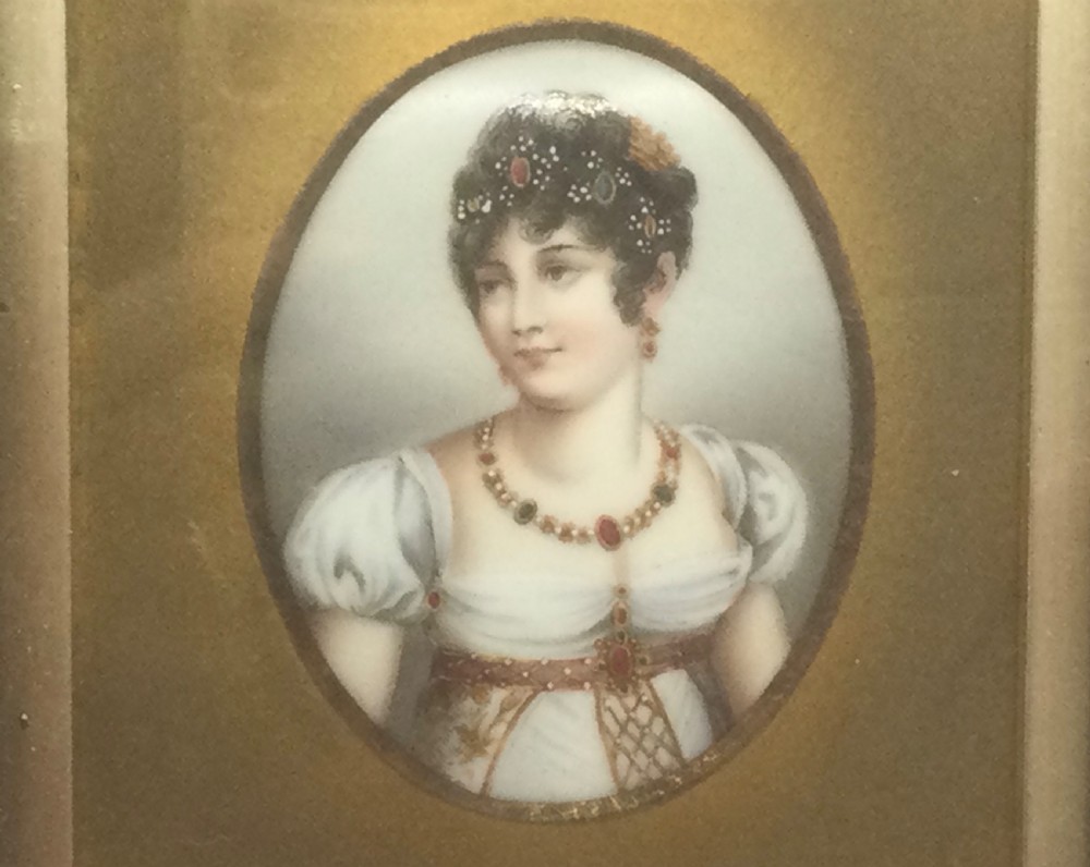 19thc porcelain miniature portrait c1850 View III