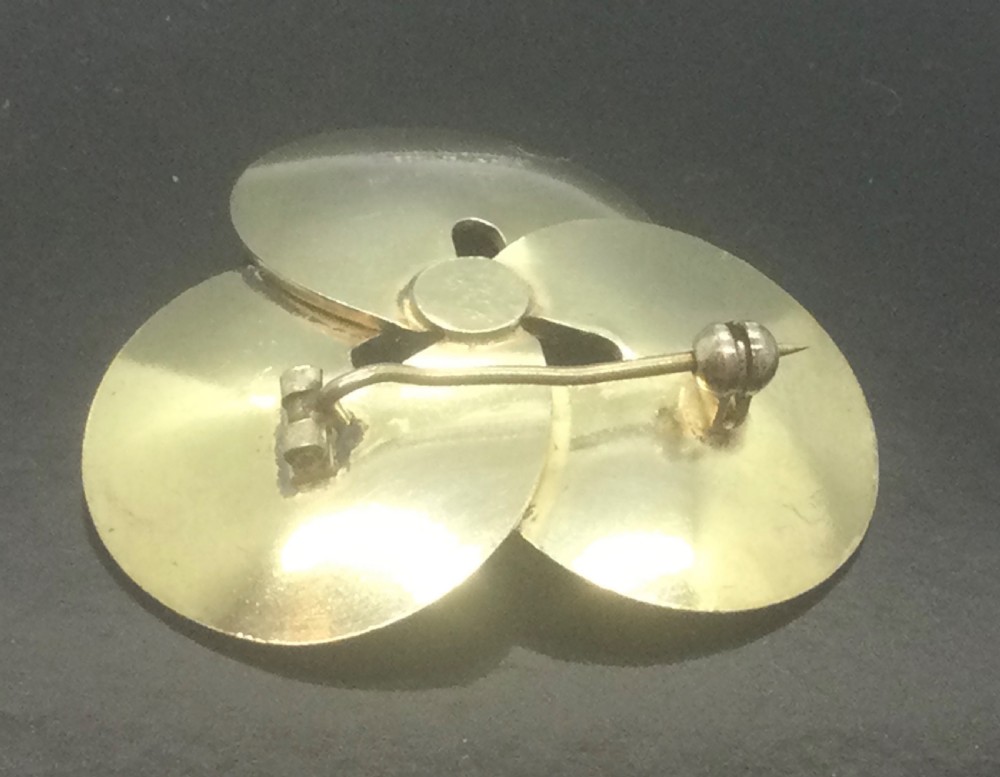 Vintage Norwegian silver gilt enamel brooch c1950 View IV