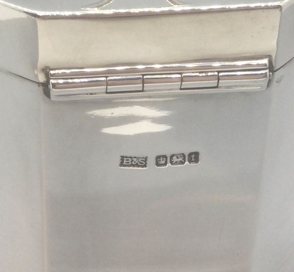 Edwardian silver tea caddy Sheffield 1911 View VIII