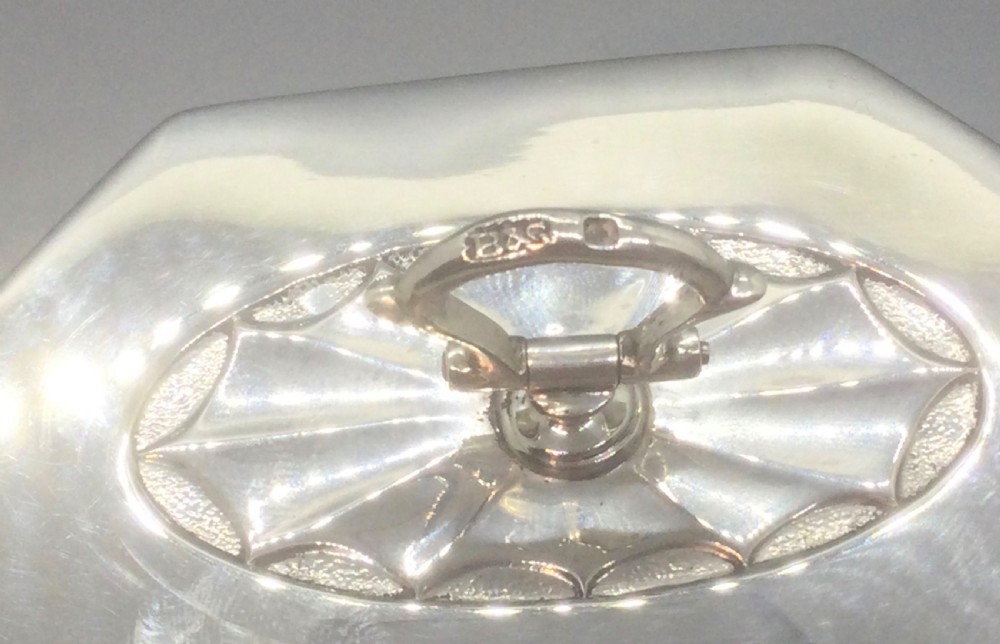 Edwardian silver tea caddy Sheffield 1911 View IX