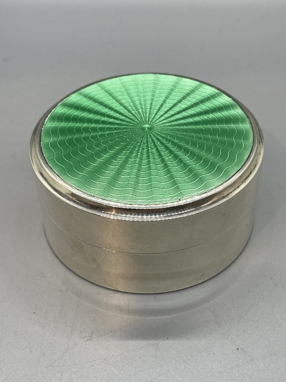 Quality Deco silver enamel box London 1934