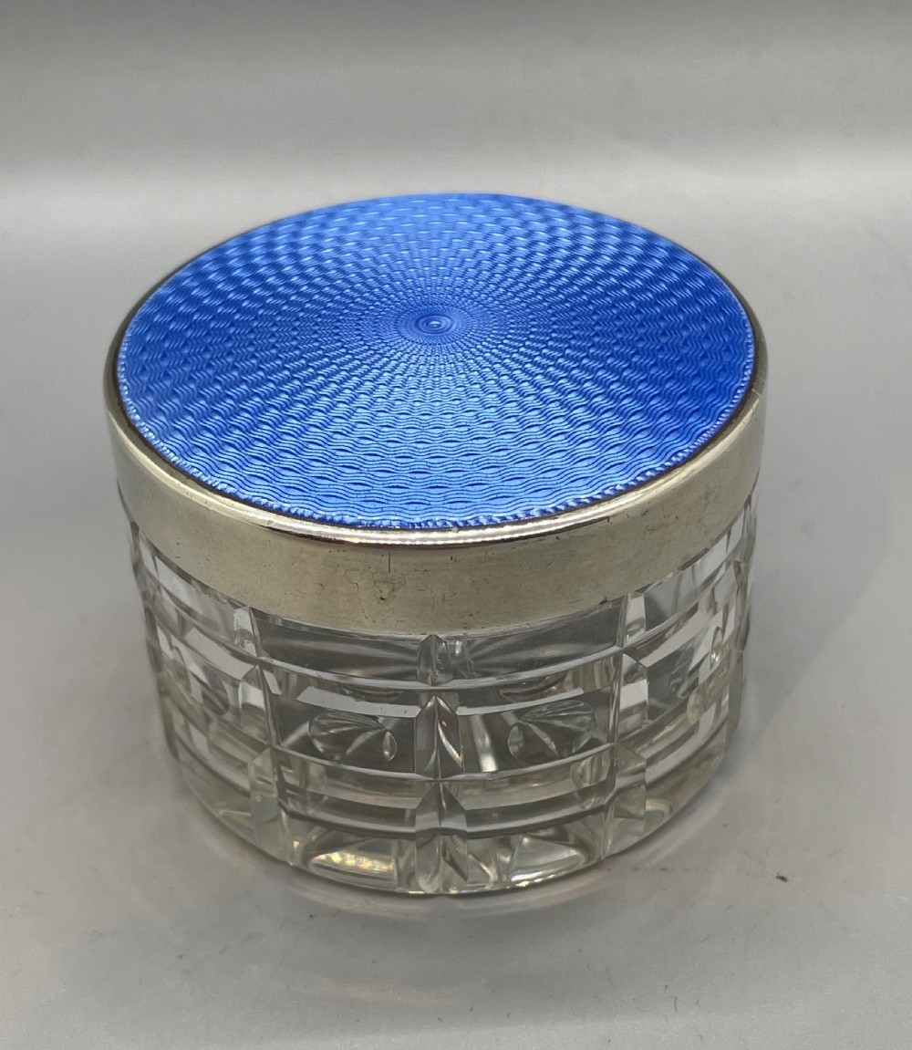 Deco era silver enamel box Birmingham 1936