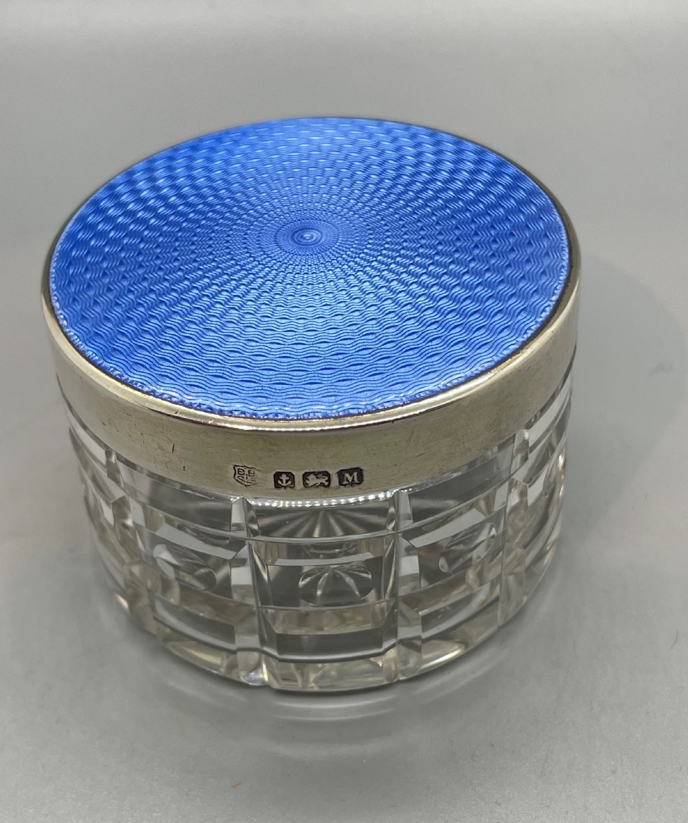 Deco era silver enamel box Birmingham 1936 View II
