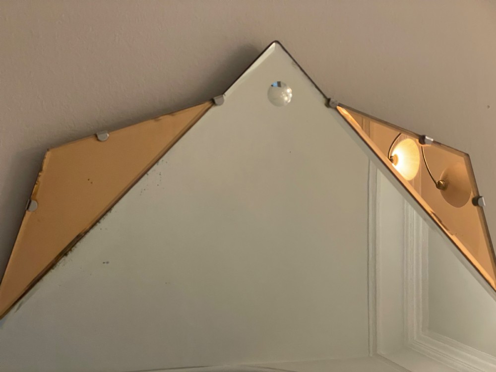 Deco era bi-colour paneled mirror c1930 View VII