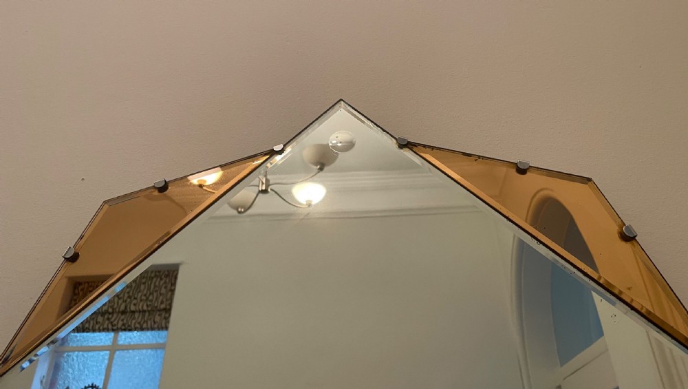 Deco era bi-colour paneled mirror c1930 View X