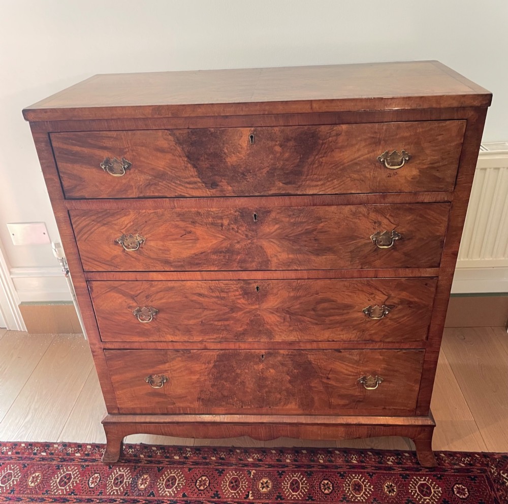 George V walnut chest of drawers c1920