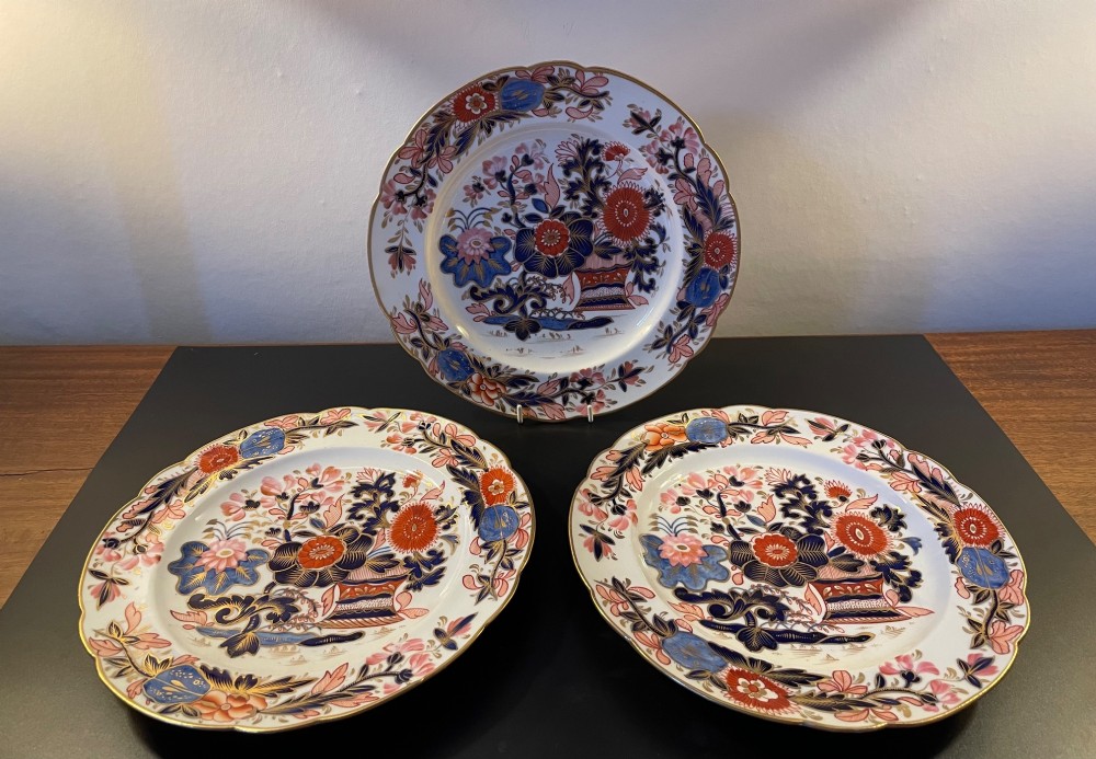 Three 19thc Staffs plates Imari colours