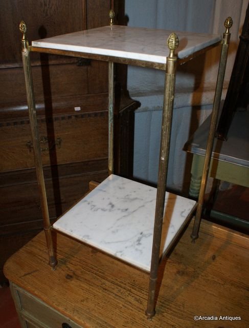 Brass and Marble End Table