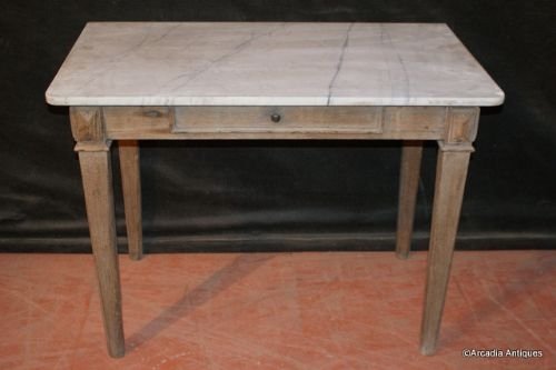 Oak and Marble Butchers Table