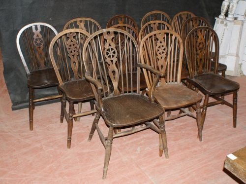 12 Hoop Back Windsor Chairs