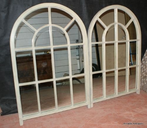Pair of Painted Window Mirrors