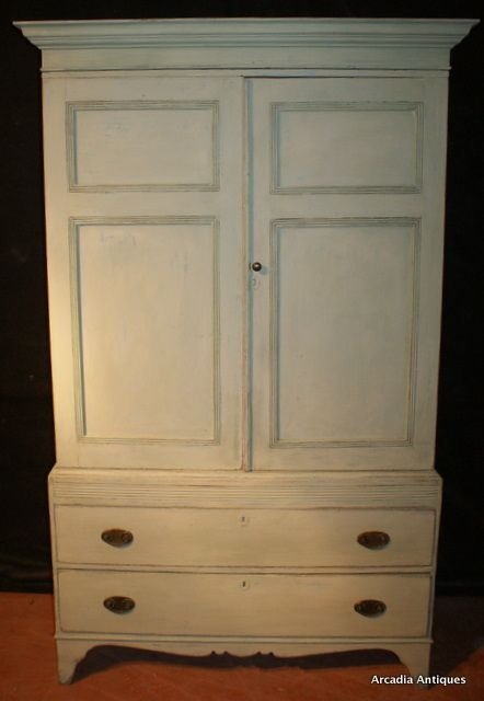 Georgian Painted Linen Cupboard