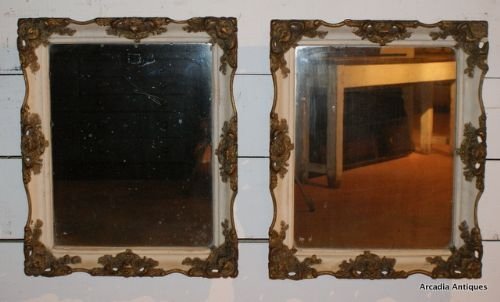 Pair of Painted and Gilted Mirrors