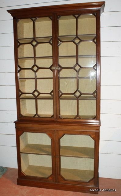 Unusual Glazed Bookcase