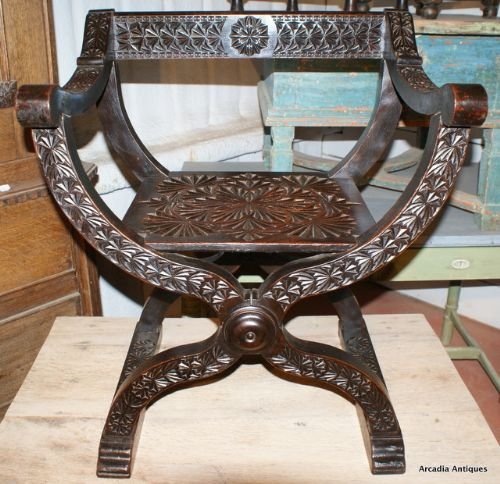 Carved Walnut Throne Chair