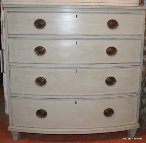 Painted Bow Front Chest of Drawers