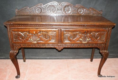 Carved Oak Dresser Base