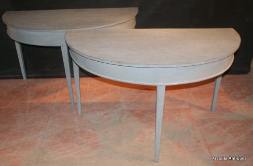Pair of Demi Lune Console Tables