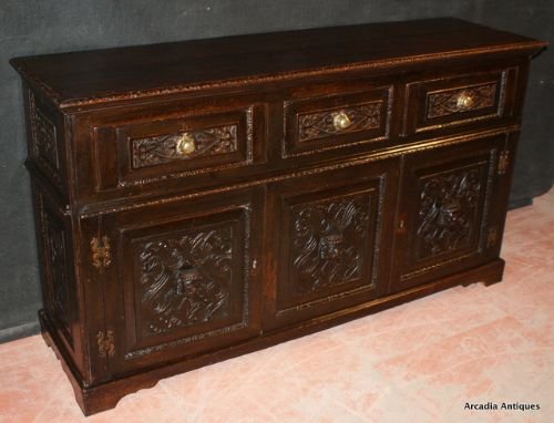 Carved Oak Dresser Base