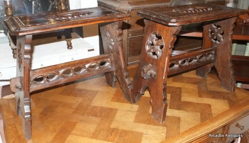 Pair of English Oak Stools