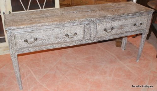 Carved Oak Dresser Base