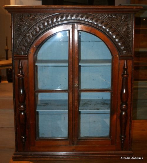 Carved Pine Hanging Cupboard