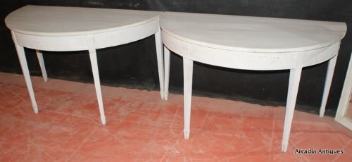 Pair of Demi Lune Console Tables