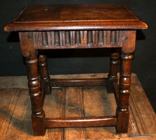 Carved Oak Joint Stool