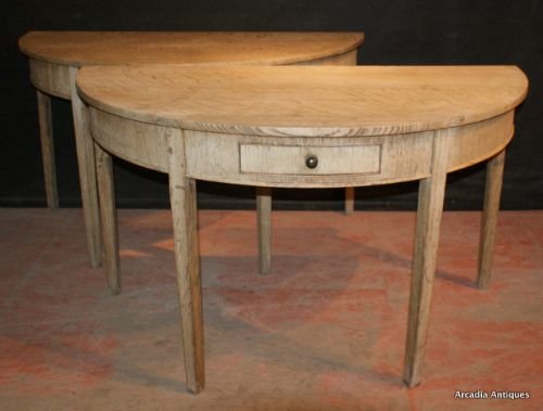 Pair of Bleached Oak Consoles