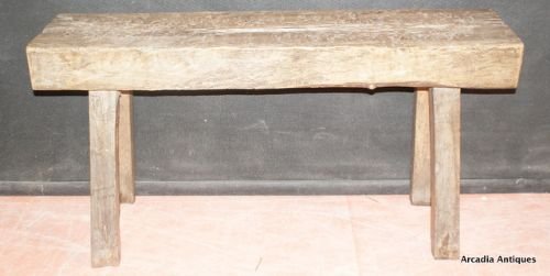 Oak Primitive Bench / Side Table