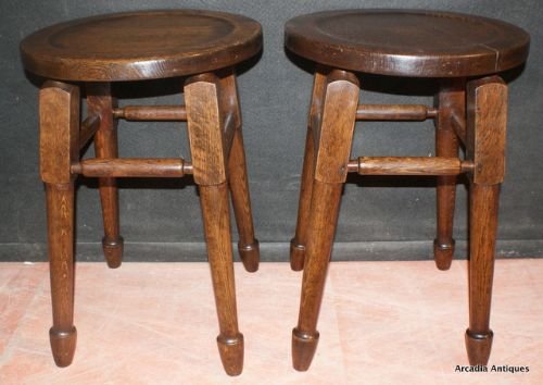 Pair of Oak Stools