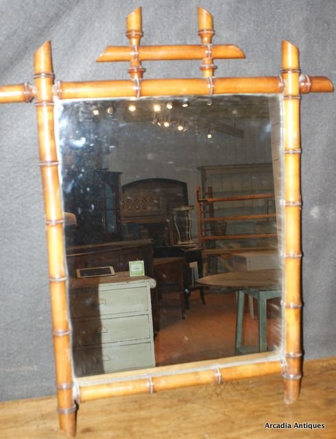 Faux Bamboo Mirror