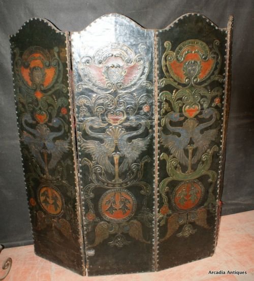 Painted Leather Screen