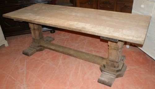 Bleached Oak Trestle Table