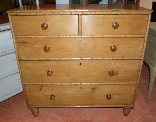English Faux Bamboo Chest of Drawers