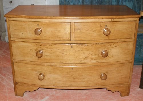 Pine Bow-front Chest of Drawers