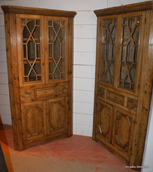 Pair of Irish Corner Cupboard