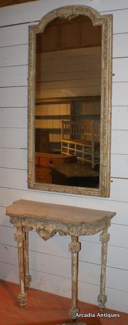 Carved Mirror and Console