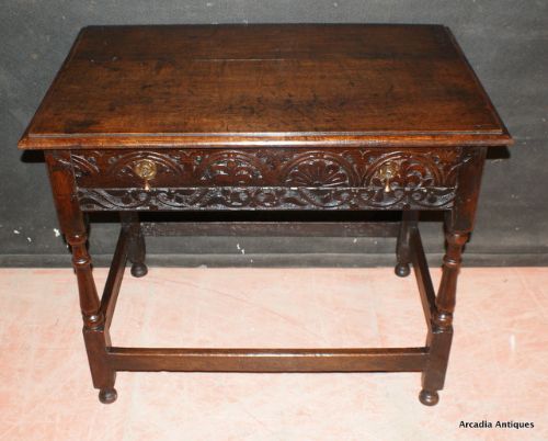 Carved Oak Side Table